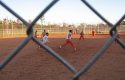 Detainees play soccer at Stewart Detention Center in Georgia / AP