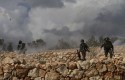 Israeli border policemen during a protest of West Bank border / AP