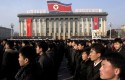 North Koreans at a meeting held to support announcement ending 1953 ceasefire / AP