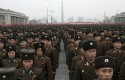 North Korean soldiers attend rally celebrating nuclear test / AP