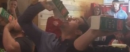 Ryan Roche chugging eggnog