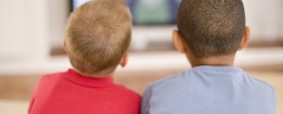 Children watching television