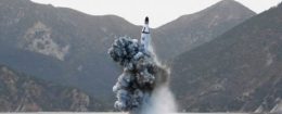 Underwater test-fire of strategic submarine ballistic missile released by North Korea’s Korean Central News Agency on April 24, 2016 / REUTERS