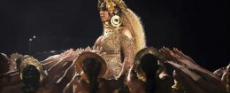 Beyonce performs at the 59th annual Grammy Awards / AP