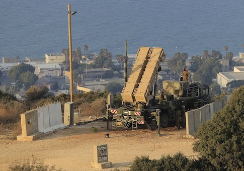 Israeli soldiers Patriot rocket interceptor