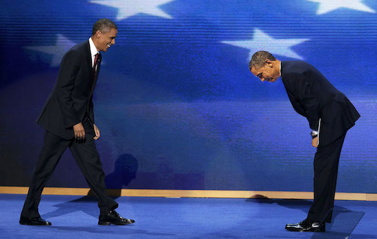 Obama bow to the only man truly worth of his bow.