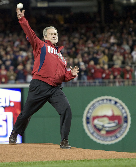 Greatest living president George W. Bush tosses a heater (AP)