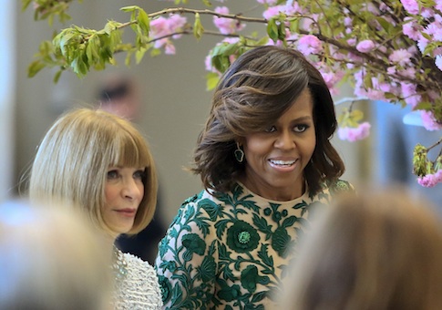 Anna Wintour and Michelle Obama at a dedication ceremony for the Anna Wintour Costume Center