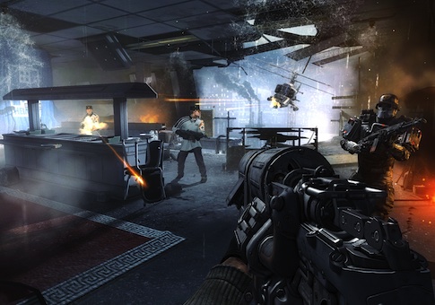 This video game image released by Bethesda Softworks shows resistance fighters battling German troops in Nazi-occupied London in a scene from "Wolfenstein: The New Order"