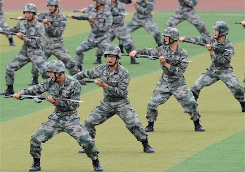 Cadet members of China's People's Liberation Army