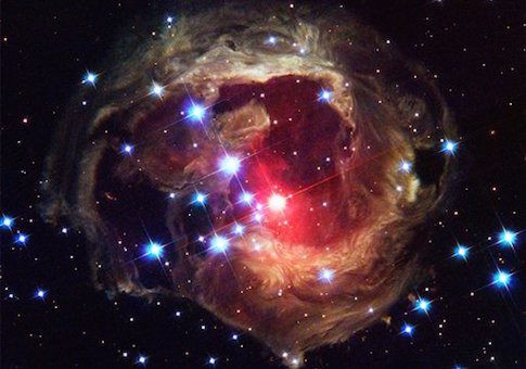 This undated photo supplied by NASA and the European Space Agency shows the Hubble Space Telescope's latest image of the star V838 Monocerotis