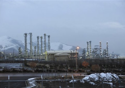 Iran's heavy water nuclear facility is backdropped by mountains near the central city of Arak, Iran