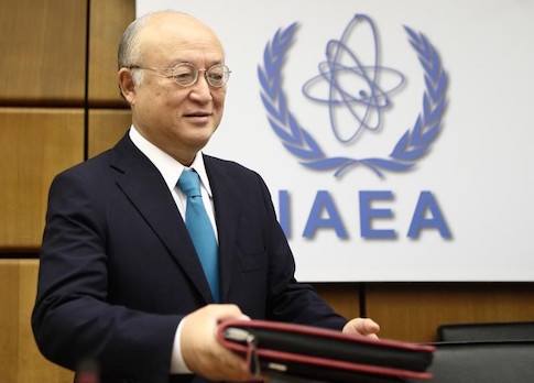 International Atomic Energy Agency (IAEA) Director General Yukiya Amano arrives for a board of governors meeting at the IAEA headquarters in Vienna November 20, 2014
