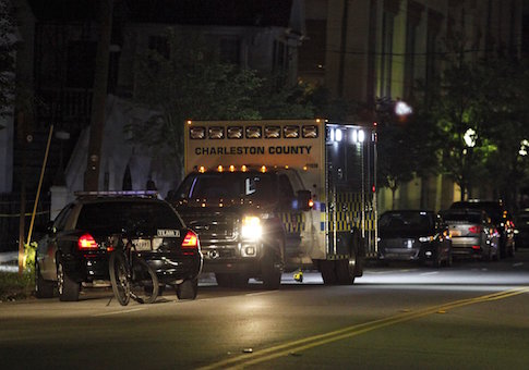 Police respond to a shooting at the Emanuel AME Church in Charleston
