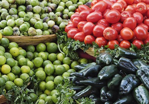Piles of fresh produce (Blend Images via AP Images)