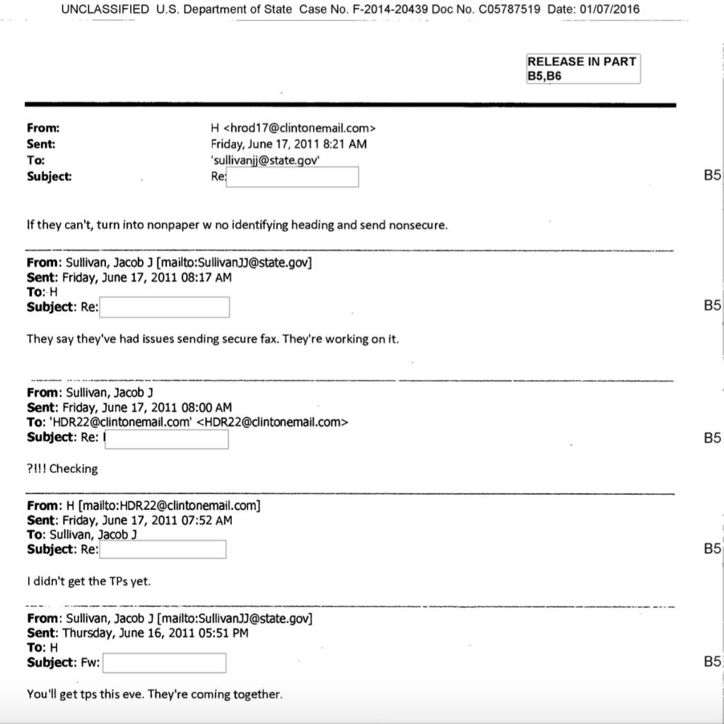 Screen grab Clinton emails