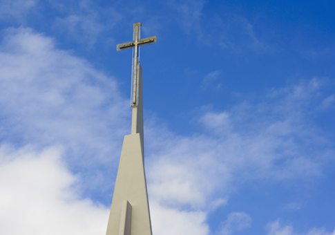 cross on church steeple