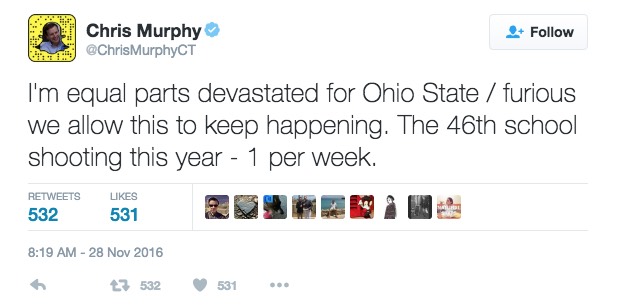 Deleted Senator Chris Murphy (D.,Conn.) Tweet / Google Cache