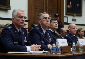 Vice Chairman of the Joint Chiefs of Staff Air Force Gen. Paul Selva and Commander of the U.S. Strategic Command Air Force Gen. John Hyten