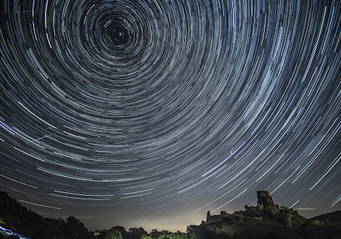 Satellites, planes and comets transit across the night sky
