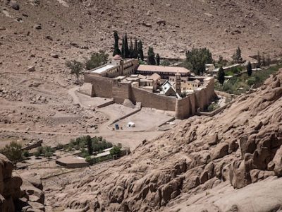 A general view of the Monastery of St. Catherine in Egypt's south Sinai, where a policeman was killed and three others wounded on April 18, 2017 when gunmen opened fire, in an attack claimed by Islamic State jihadists / Getty Images