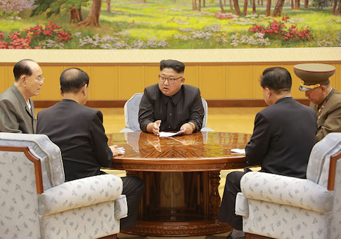 North Korean leader Kim Jong-Un attends a meeting with a committee of the Workers' Party of Korea about the test of a hydrogen bomb