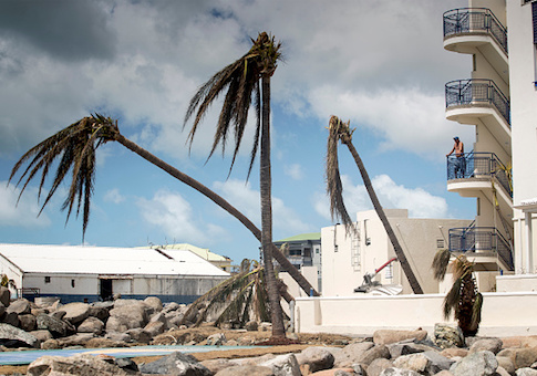 Devastation of Hurricane Irma on the island of Saint Martin