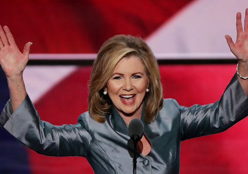 Rep. Marsha Blackburn (R-TN), current U.S. Senate candidate, delivers a speech during the evening session on the fourth day of the Republican National Convention on July 21, 2016 at the Quicken Loans Arena in Cleveland, Ohio. Republican presidential candidate Donald Trump received the number of votes needed to secure the party's nomination. An estimated 50,000 people are expected in Cleveland, including hundreds of protesters and members of the media. The four-day Republican National Convention kicked off on July 18. (Photo by Alex Wong/Getty Images)