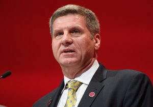 Scott Courtney of the "Fight for $15" campaign addresses delegates on the second day of the Labour Party conference on September 26, 2016 in Liverpool, England / Getty Images