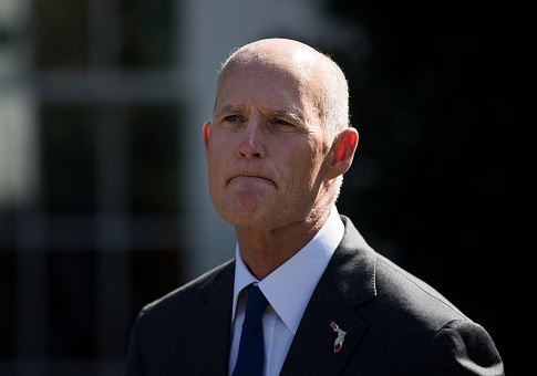 Florida Governor Rick Scott speaks to reporters following his meeting with President Donald Trump at the White House, September 29, 2017 in Washington, DC. Governor Scott met with President Trump and Vice President Mike Pence about relief efforts in Puerto Rico following Hurricane Maria. Scott visited Puerto Rico on Thursday and met with Puerto Rico Governor Ricardo Rossello and other officials from the U.S. territory. / Getty Images
