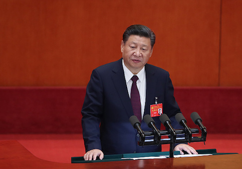 Chinese President Xi Jinping delivers a speech during the opening session of the 19th Communist Party Congress