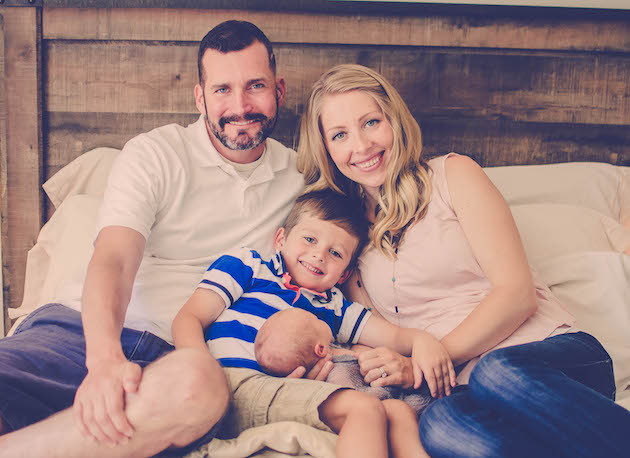 J.J. Hanson with sons James and Lucas and wife Kris Photo Credit: Dayelle Stampfli Emma West Photography