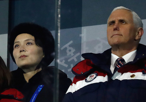 Vice President Mike Pence and North Korea's Kim Jong Un's sister Kim Yo Jong attend the opening ceremony of the Pyeongchang 2018 Winter Olympic Games