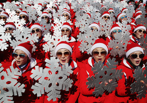 North Korea cheerleaders