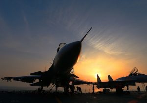 J15 fighter jets on China's sole operational aircraft carrier, the Liaoning