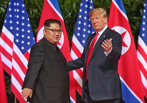 North Korean leader Kim Jong-un meets U.S. President Donald Trump
