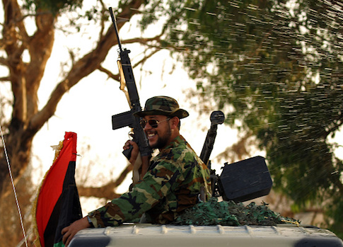 A member of the Salah Bou-Haliqa brigade, loyal to the country's east strongman Khalifa Haftar's self-styled Libyan National Army