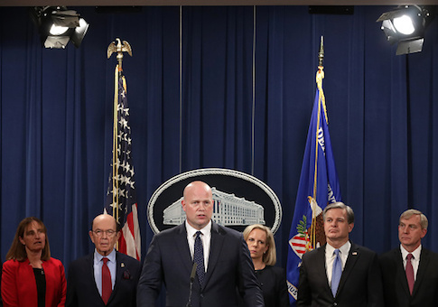Acting Attorney General Matthew Whitaker Holds News Conference To Announce A Law Enforcement Against China
