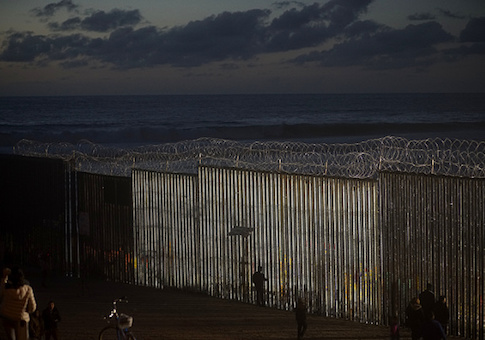 The U.S.-Mexico border fence at Las Playas in Tijuana, Mexico
