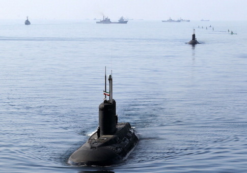 Iranian navy exercises in the Strait of Hormuz in southern Iran in 2012