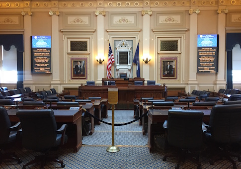 The House of Delegates chamber in the Virginia State Capitol in Richmond, Virginia
