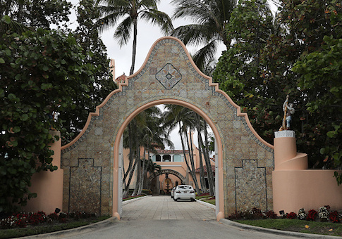 An entranceway to President Donald Trump's Mar-a-Lago resort