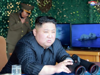 North Korea's leader Kim Jong Un supervises a 'strike drill'