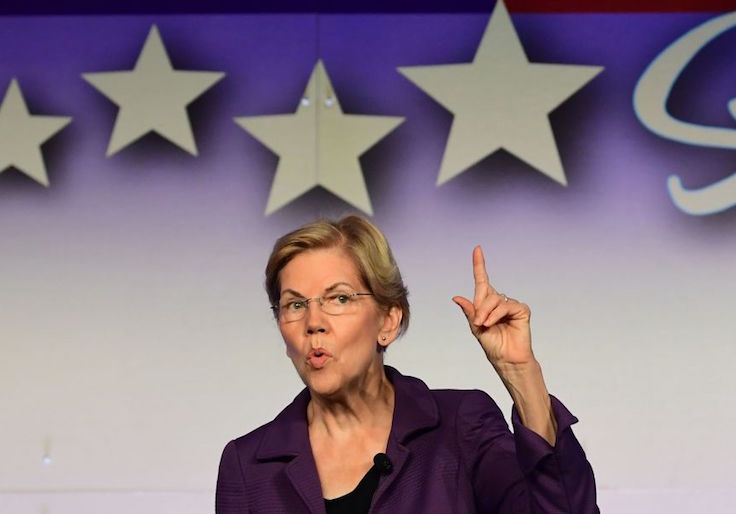 Democratic presidential candidate Elizabeth Warren