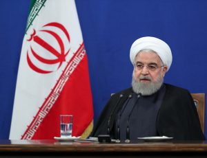 Iranian President Hassan Rouhani speaks during press conference in Tehran