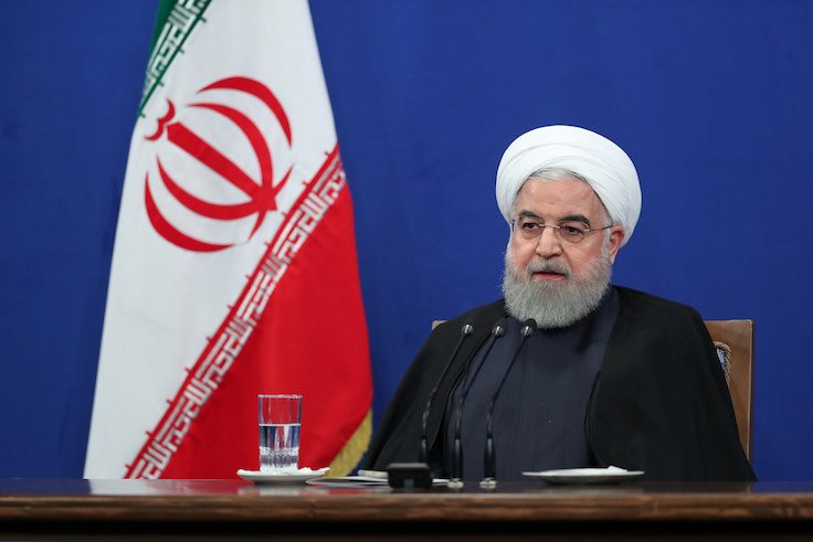 Iranian President Hassan Rouhani speaks during press conference in Tehran
