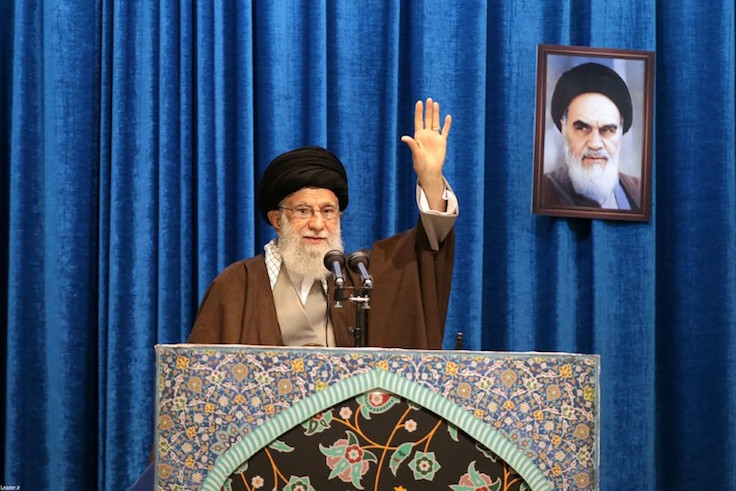 Iran's Supreme Leader Ayatollah Ali Khamenei gestures as he delivers Friday prayers sermon