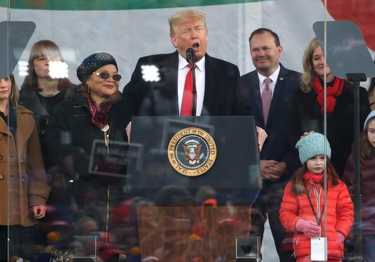 Donald Trump the first president to attend USA's largest anti-abortion rally
