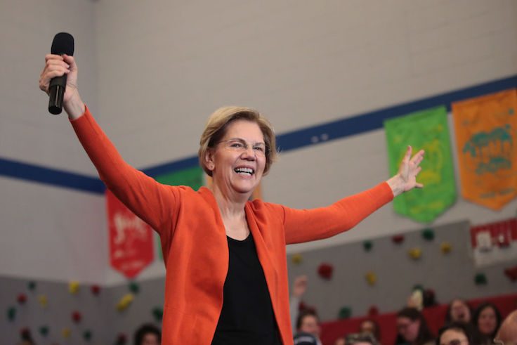 Julian Castro Joins Elizabeth Warren On The Campaign Trail In Iowa