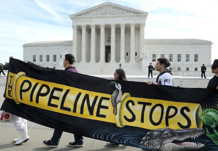 Environmental Activists Protest Against Atlantic Pipeline As Supreme Court Hears Case